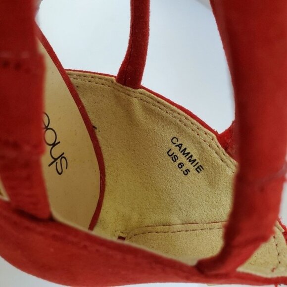 Faux Suede "Cammie" Ladder Cage Strap Heel Bootie  - Size 6.5 - EUC! - Picture 9 of 12